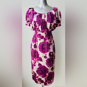 Gorgeous Vintage Inspired Dress by  Moda International, 100% silk, Size 6
